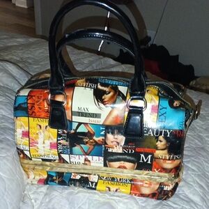 Vibrant Magazine Print Women's Satchel